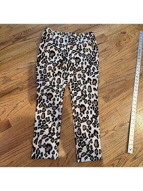 CHICO'S WOMENS LEOPARD PANTS SO SLIMMING 00 PETITE US SIZE 2